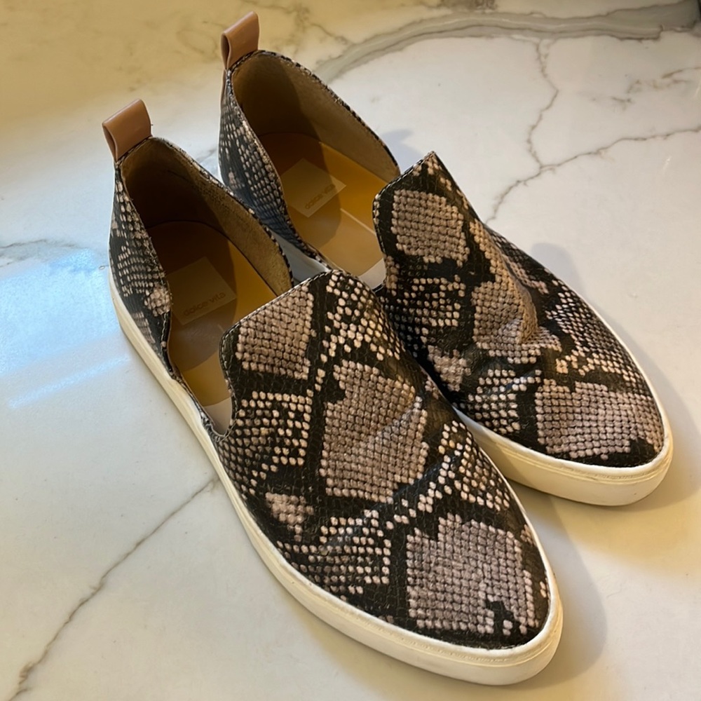 DOLCE VITA snake print slide on tennis shoes